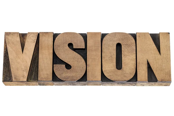 Vision word in wood type — Stock Photo, Image