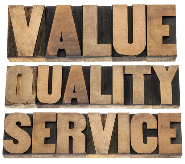 Wartości, jakości i usług — Zdjęcie stockowe