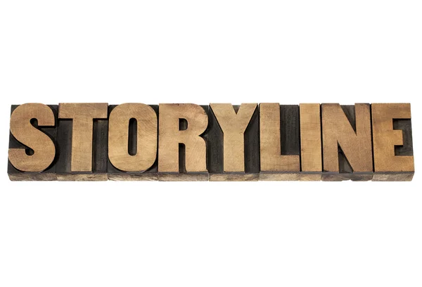 Storyline in wood type — Stock Photo, Image