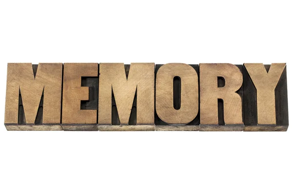 Memory in wood type — Stock Photo, Image