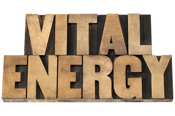 Vital energy in wood type — Stock Photo, Image