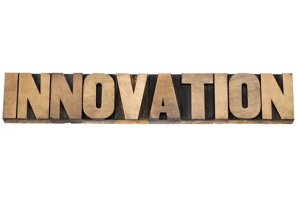 Innovation word in wood type — Stock Photo, Image