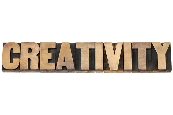 Creativity word in wood type — Stock Photo, Image