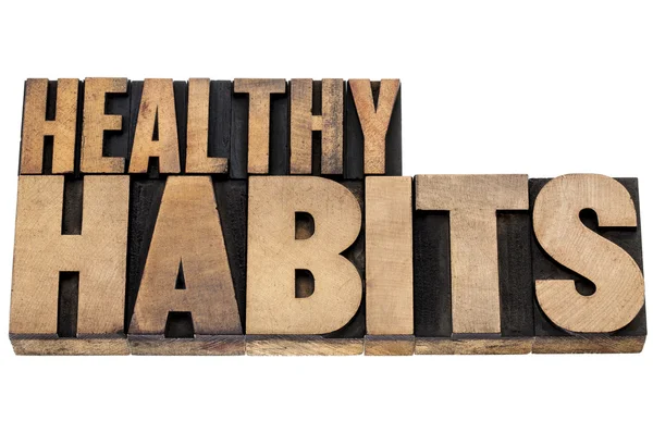 Healthy habits in wood type — Stock Photo, Image