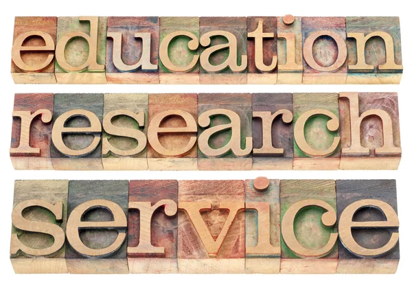 Onderwijs, onderzoek en dienstverlening — Stockfoto