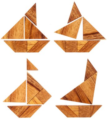 Tangram yelkenli tekneler