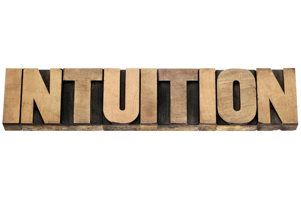 Intuition word in wood type — Stock Photo, Image