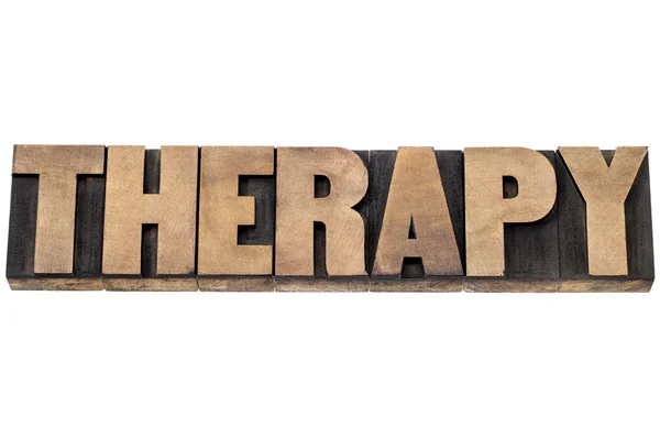 Therapy word in wood type — Stock Photo, Image