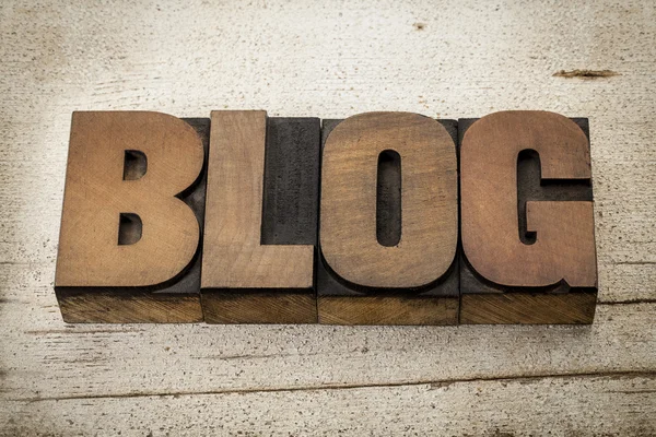 Blog word in wood type — Stock Photo, Image