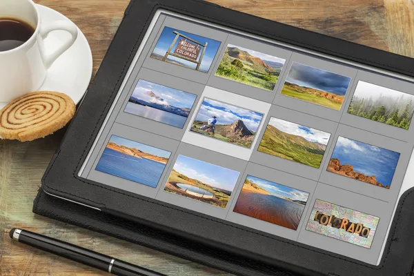 Colorado-Bilder auf digitalem Tablet — Stockfoto