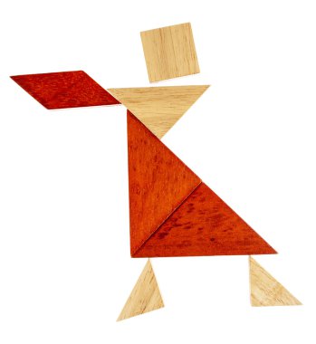 tangram dancer or waitress clipart