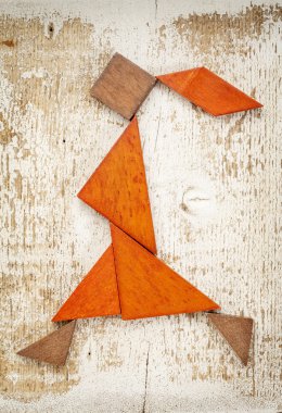 Tangram yürüyen kız resim