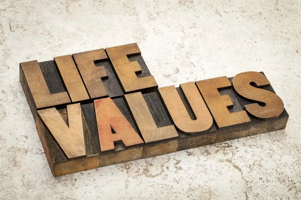 Leven waarden in houtsoort — Stockfoto