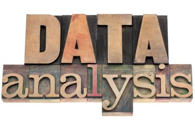data analysis in wood type clipart