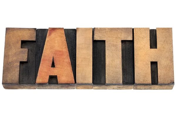 Faith word in wood type — Stock Photo, Image