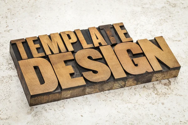 Template design in wood type — Stock Photo, Image