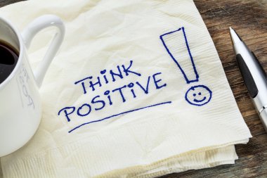 think positive on a napkin