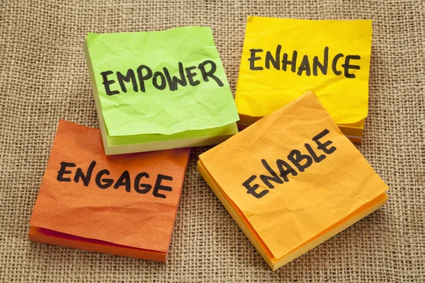 Empower, enhance, enable and engage — Stock Photo, Image