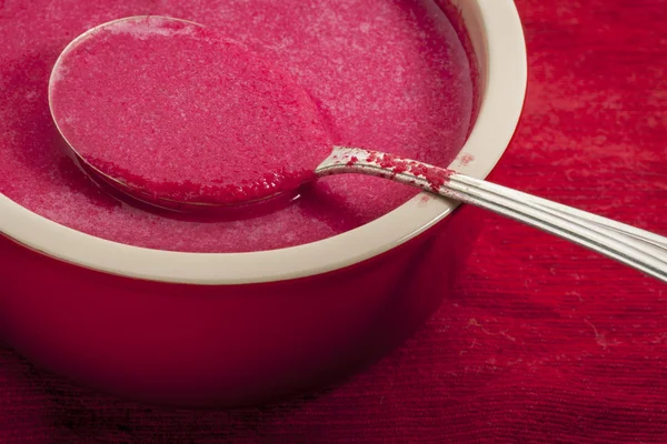 Red beet cream soup — Stock Photo, Image