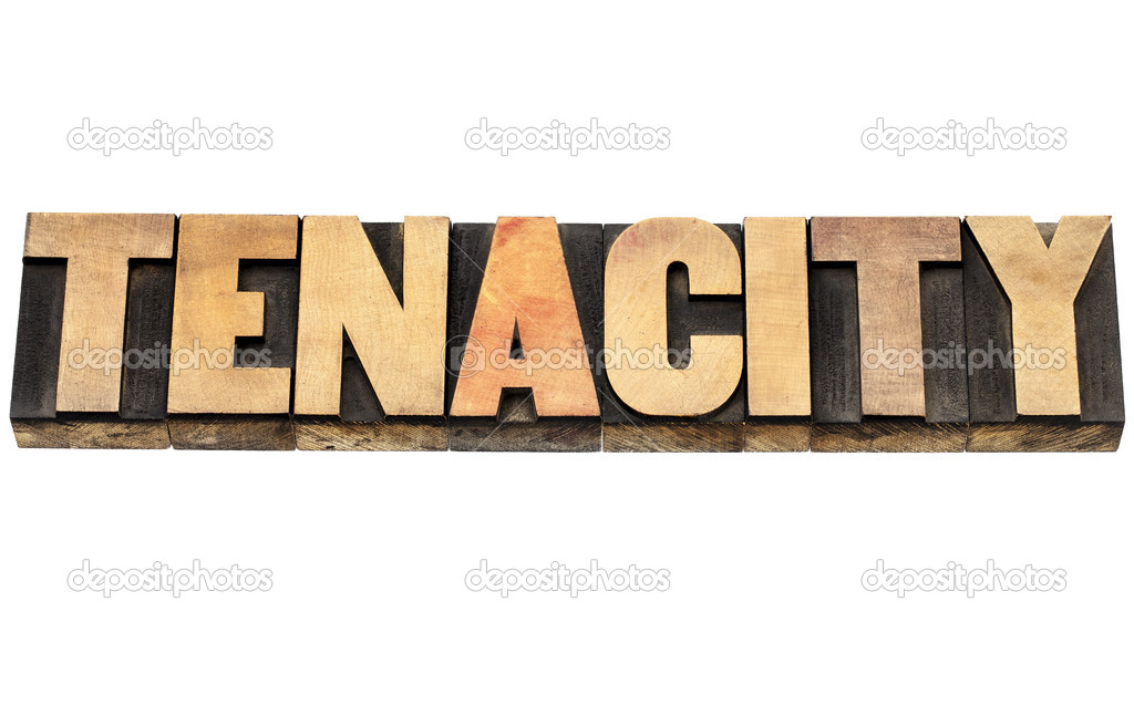 tenacity word in wood type