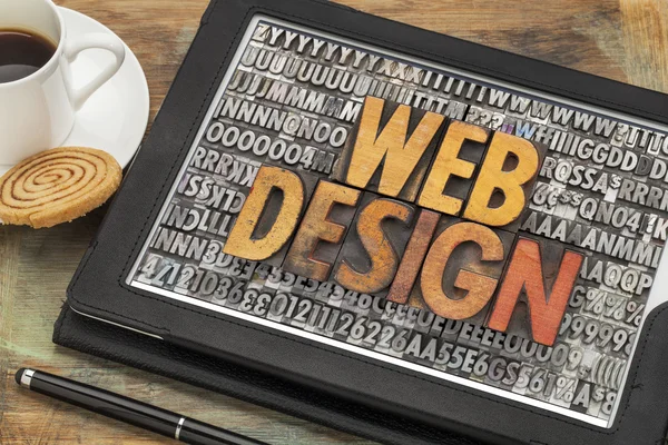 Diseño web en tableta digital — Foto de Stock