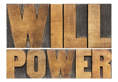 will power in wood type clipart