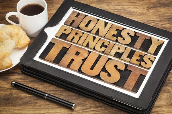 Honestidade, princípios e confiança — Fotografia de Stock