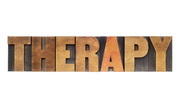 Therapy word in wood type — Stock Photo, Image