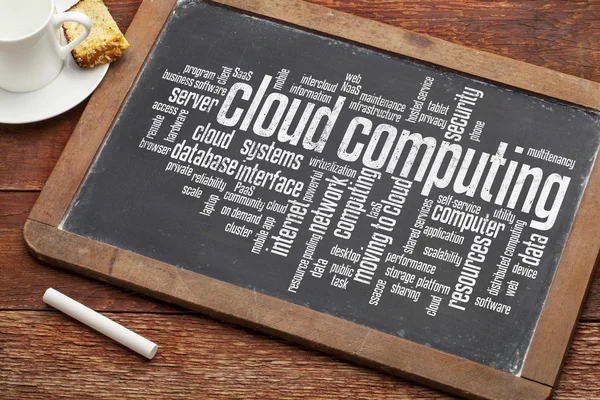 Cloud computing-op blackboard — Stockfoto