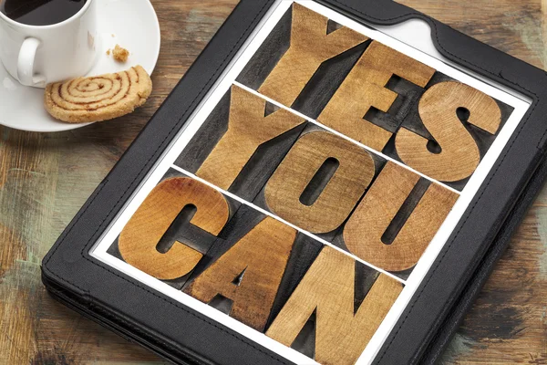 Yes you can - motivational text — Stock Photo, Image