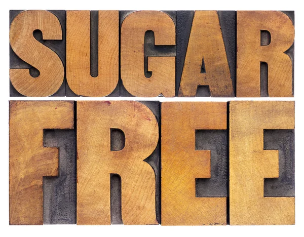 Sugar free in wood type — Stock Photo, Image