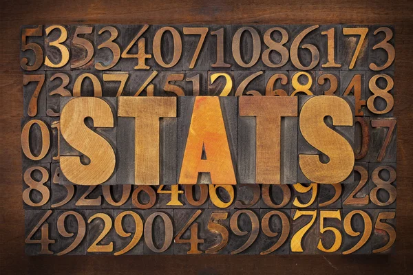 Statistiche (statistiche) parola nel tipo di legno — Foto Stock