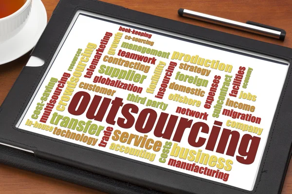 Outsourcing palabra nube —  Fotos de Stock