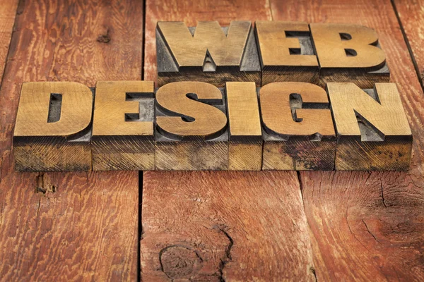 Web design in wood type — Stock Photo, Image
