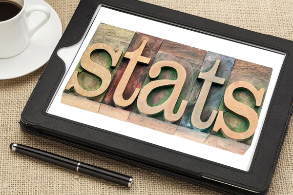 Stats (statistics)  in wood type — Stock Photo, Image