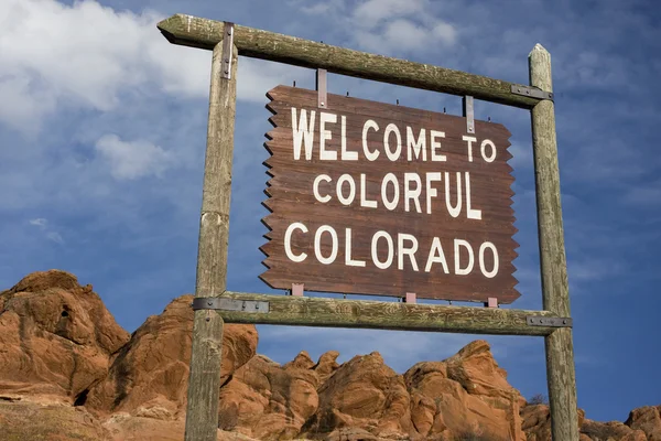 Colorado welcome sign — Stock Photo, Image