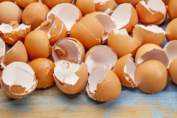 Cascas de ovos de galinha partidas — Fotografia de Stock