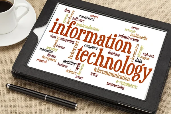 Tecnología de la información word cloud — Foto de Stock