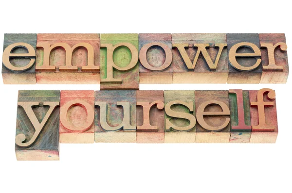 Empower yourself in wood type — Stock Photo, Image