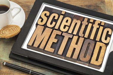 scientific method on digital tablet clipart