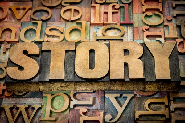 Story word in wood type — Stock Photo, Image
