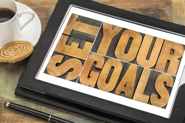 Set your goals on a tablet — Stock Photo, Image