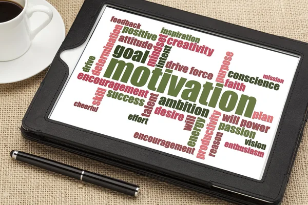 Motivatie word cloud — Stockfoto