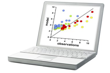 scatter graph on a laptop clipart