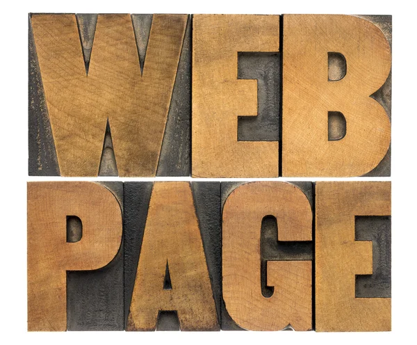 Web page in wood type — Stock Photo, Image