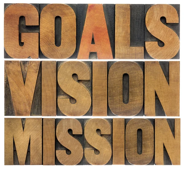Цели, видение и миссия — стоковое фото