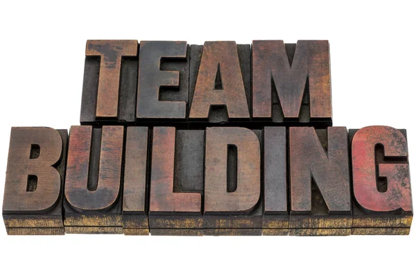 Team building in wood type — Stock Photo, Image