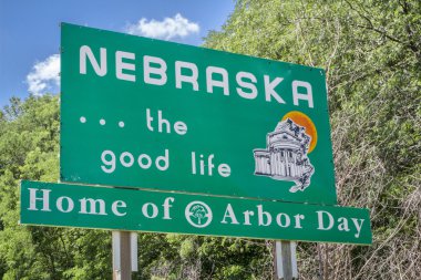 Nebraska hoş geldiniz yol levhası