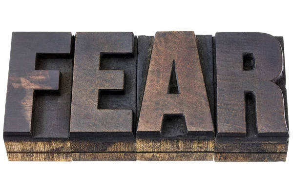 Fear word in wood type — Stock Photo, Image