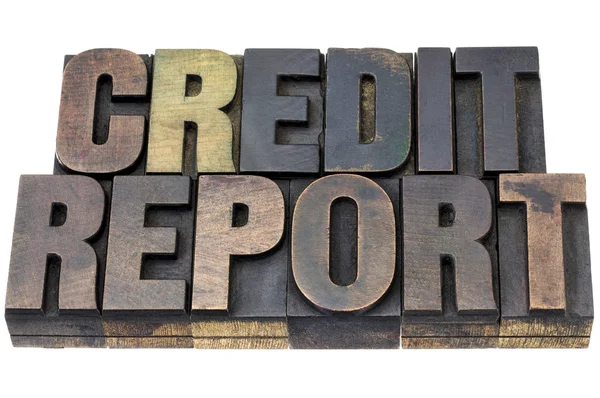 Credit report in wood type — Stock Photo, Image
